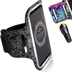 TRIBE Reflective Running Phone Holder Armband. iPhone & Galaxy Cell Phone Sports Arm Band for Women, Men, Runners, Jogging, Gym Workout, Exercise