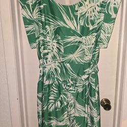 Eliza J Green and White Spring/Summer/Easter Knee Length Sleeveless Size XL