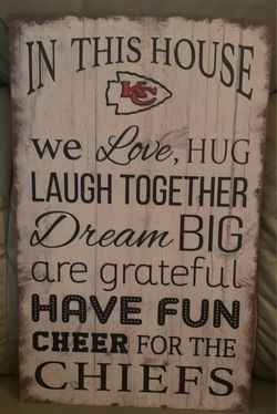 Kansas City Chiefs Rustic Wood Wall Sign