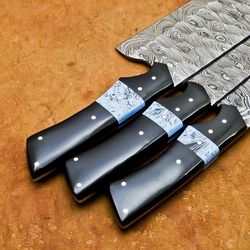 Handmade Damascus Steel 3-piece Chef Knife Set
