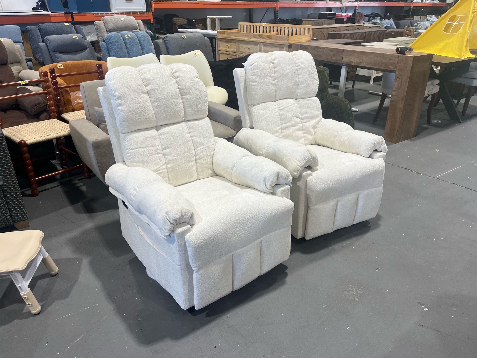 New- Set 2 Manual Swivel Rocker Recliner Chair for Living Room,Small Recliner Sofa for Small Spaces,Linen Fabric