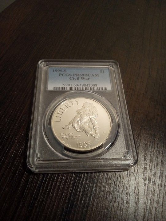 1995 S PCGS PR69DCAM Civil War Silver Commemorative Dollar