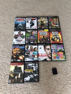 14 PlayStation 2 Games and 1 8MB Memory Card