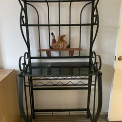 Metal Rack With Marbel Top / Wine Rack