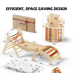 Triangle Climbing Set with Cushion, Foldable Climbing Toys Indoor