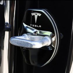Car Door Lock Cover Stainless Steel Door Sill Protector for Tesla