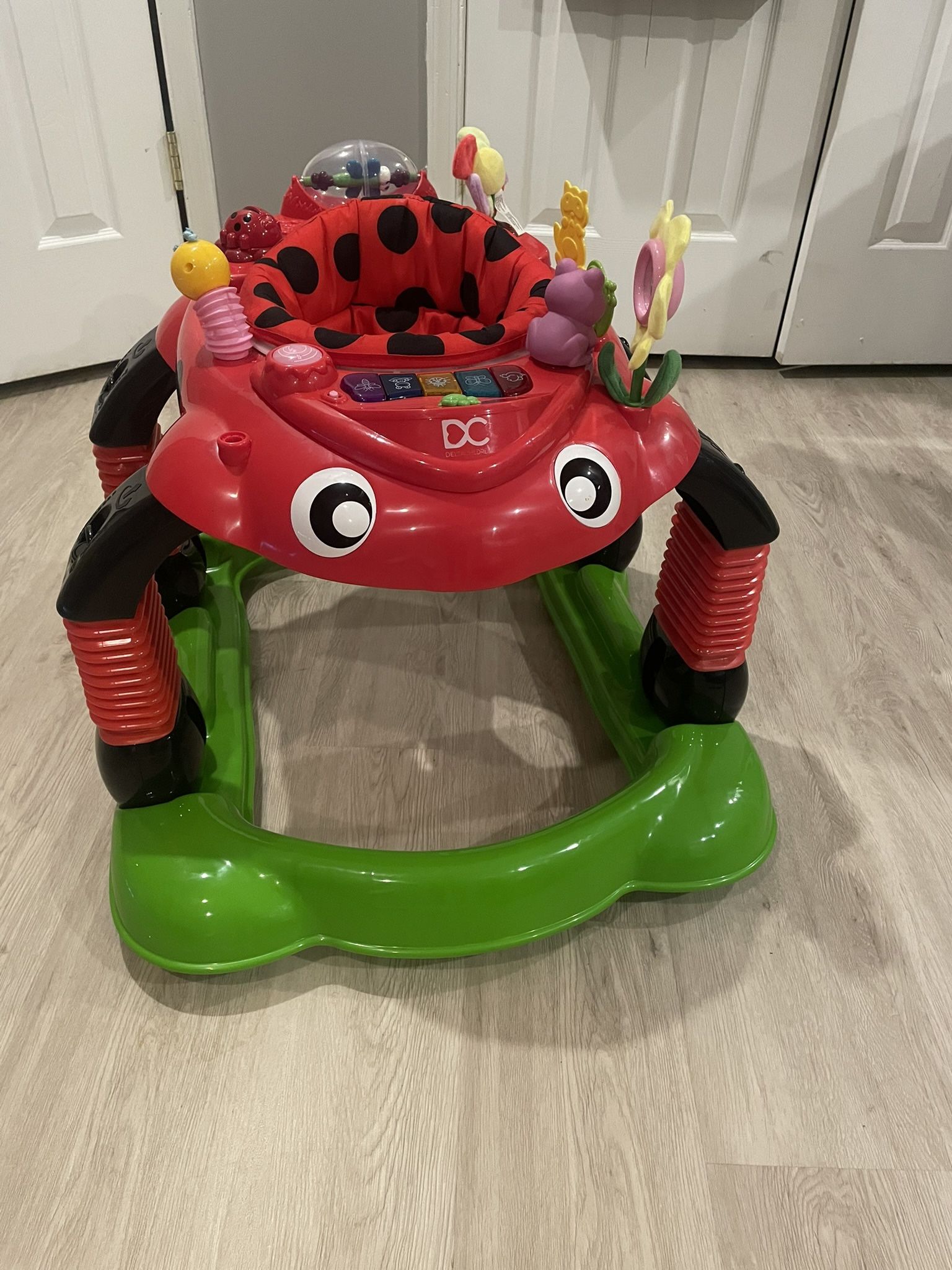 Delta Children Lil Play Station 4-in-1 Activity Walker - Rocker, Activity Center, Bouncer, Walker - Adjustable Seat Height - Fun Toys for Baby, Sadie