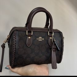 Coach Mini Rowan Crossbody Bag In Signature Canvas With Fringe