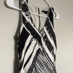 Kenneth Cole Silky Black And White Cocktail Dress Size XS