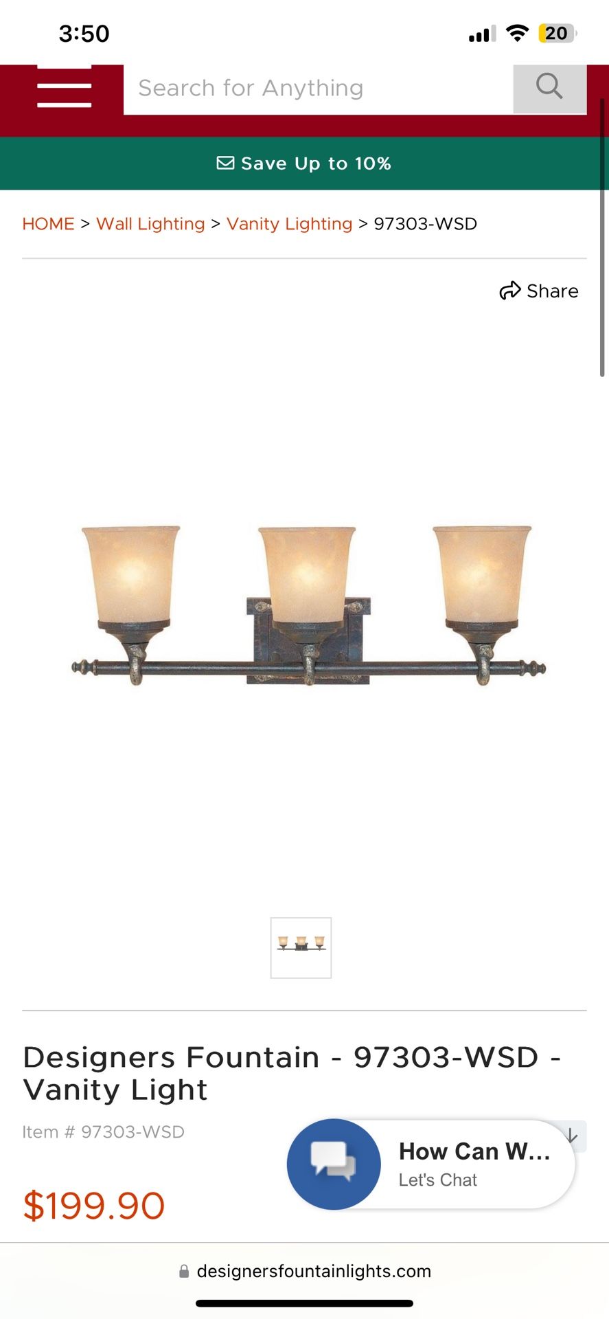 Designers Fountain Vanity Light Bathroom