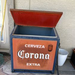 Old School Corona Ice Chest With Built In Bottle Opener
