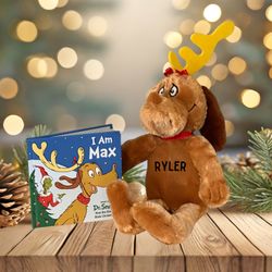 Personalized Max Plush with Book - Christmas 