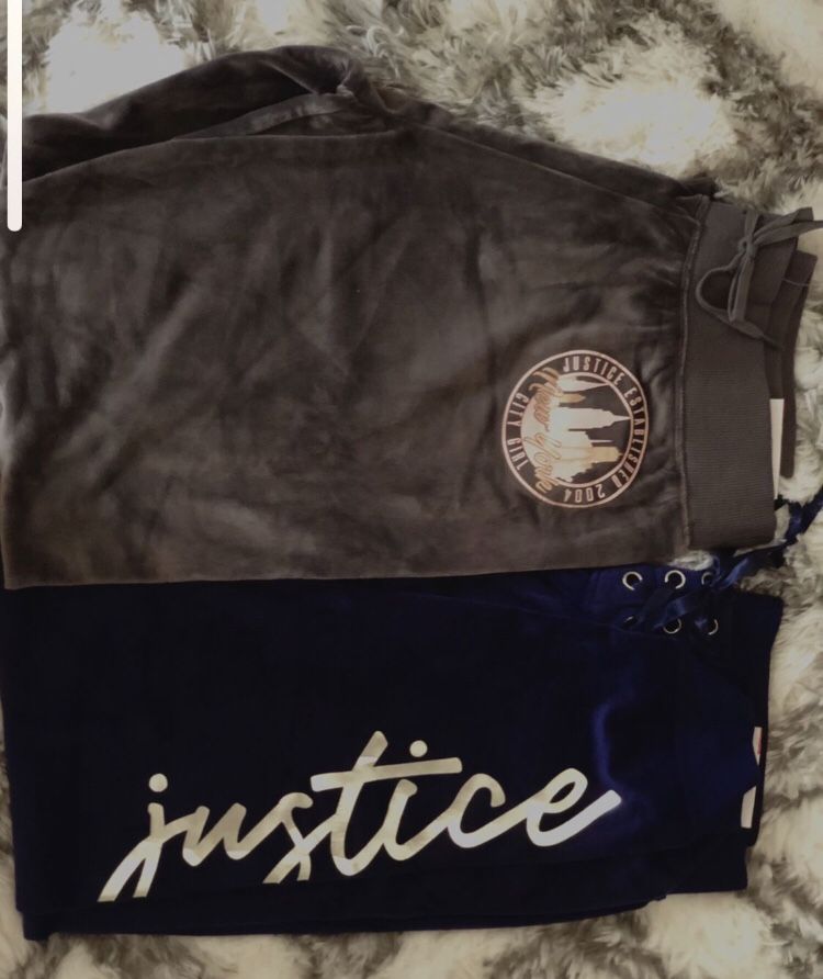 Velour joggers. Size 18 plus in girls  like a medium in woman’s, super cute!! New with tags. Retail $26 - $30, asking $20 each Brundage and Chester. C