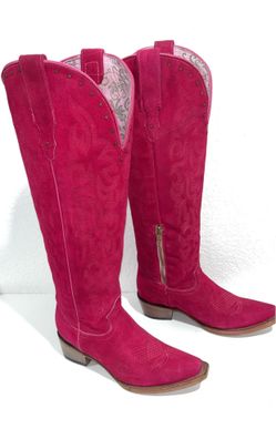 Hot pink boots