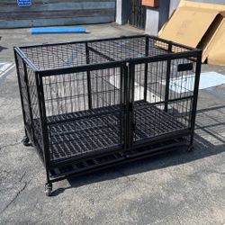 43” Large Heavy-Duty Dog Cage, Foldable, And Stackable Up To 3 - Tiers (New) 📦 