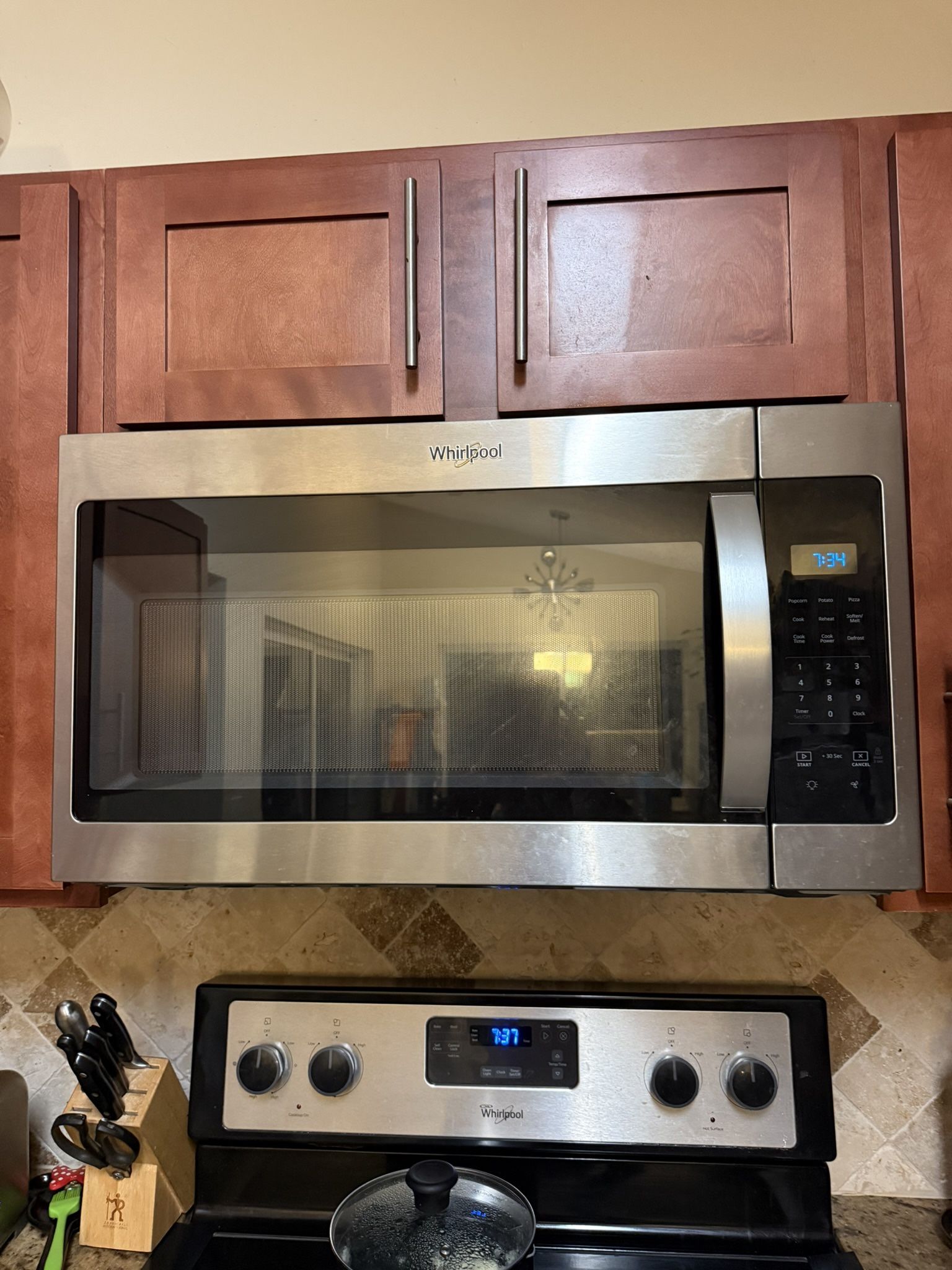 Whirlpool Stainless Steel Microwave Like NEW