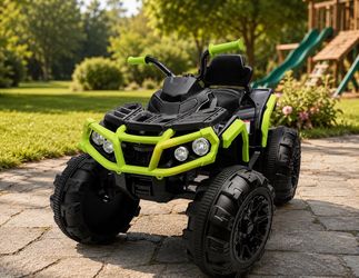 New Hikiddo 24V Kids ATV 4 Wheeler, Electric ATV Four Wheeler for Big Kids w/Wireless, 2x200W Motors - Green  New in box AW0906G *  * POWERFUL PERFORM