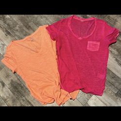 Very Light And Almost See-Through Malibu Tea By Banana Republic Size Medium, One Orange One Fuchsia, Five Dollars Each