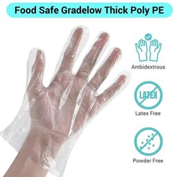 100 Disposable Poly Plastic Gloves