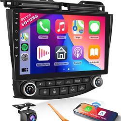 8 CORE 6G+128G Car Radio Stereo for Honda Accord 2003-2007 with Wireless CarPlay/Android Auto