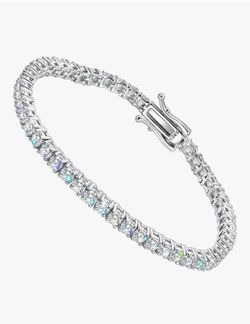 Moissanite Tennis Bracelet 3mm 6 Carats 925