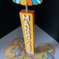 🔥Mango Cart Golden Road Beer tap handle & 12 bar coasters