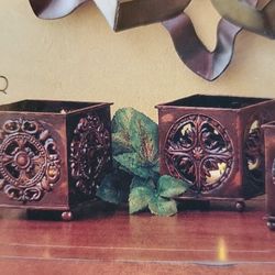 Home Interiors Ventura Medallion Candleholders set of 3, New