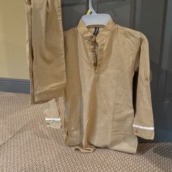 Beige Cotton Pathani Suit – Size 30