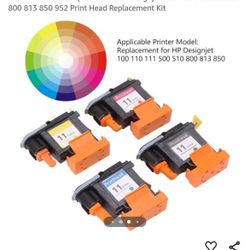 Brand: TREETDOBV  3.0  ☆☆ 2  4 Pcs Printhead Printer Head Replacement Kit Magenta Black Cyan Yellow Printhead Replacement for Designjet 100 110 111 50