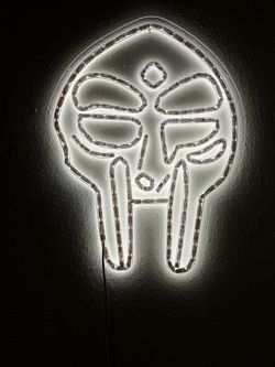 MF DOOM mask LED wall light.