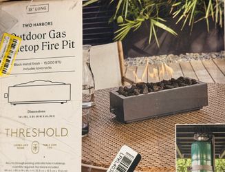 Threshold Two Harbors 15" Tabletop Gas Fire Pit