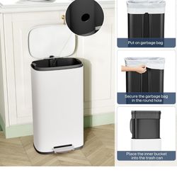 White Kitchen Trash Can 