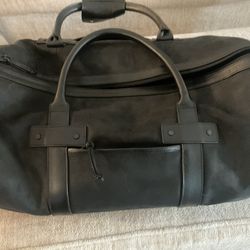 Thursday Boots Black Matte Leather Weekender Duffel Bag