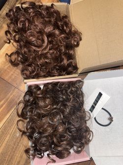 NIB 2 Drawstring Updo Hair Pieces With Clips