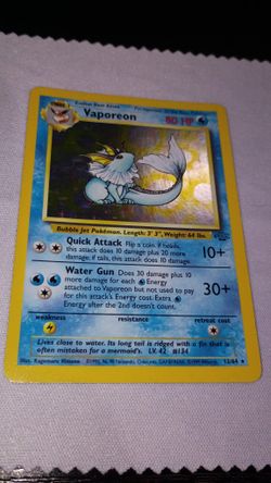Pokemon Vaporeon From Jungle Set