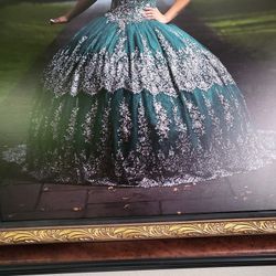 sachin and babi light blue dress Shiny V Neck Backless Beaded Green Tulle Long Prom Dress, Green Lace F –  abcprom main image 1