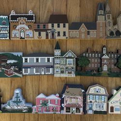 Cats Meow Village Large Lot – 16 Vintage Wood Buildings – New England & Historic