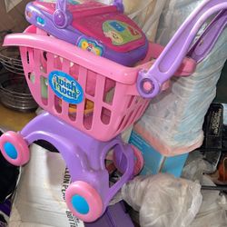 Pushing Cart And Fruit Basket For Kids Pretending 