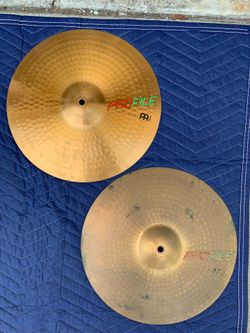 Rare 80s Meinl Profile Series 14" Volcanic Rock Hi Hat Drum Cymbals