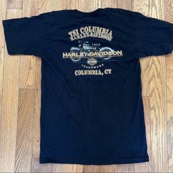 Harley Davidson T-Shirt Shirt Mens Large Black Short Sleeve Vintage Connecticut