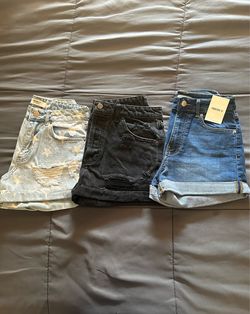 New Forever21 shorts, blue and black, size 24 and 26