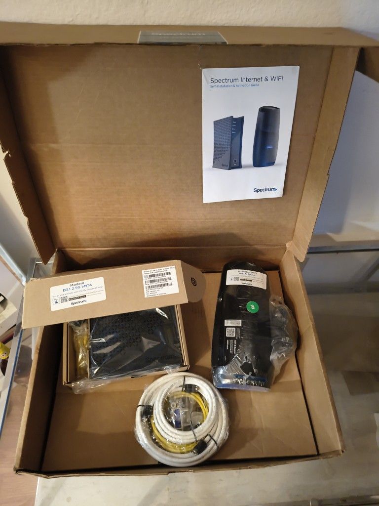 Spectrum Internet Kit – DOCSIS 3.1 Modem + WiFi 6 Router (Brand New Sealed)