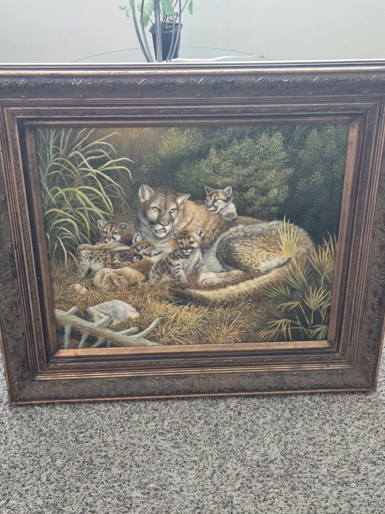 Beautiful Picture Family Lion Quality Oil Pain 