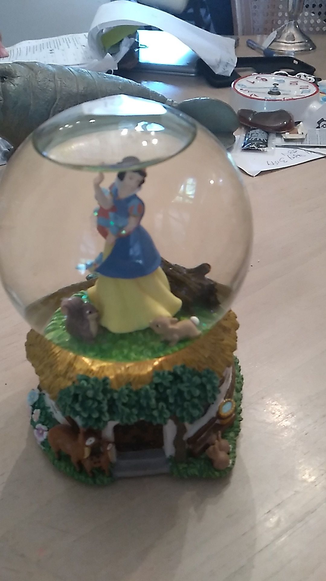 Snow White music box snow globe