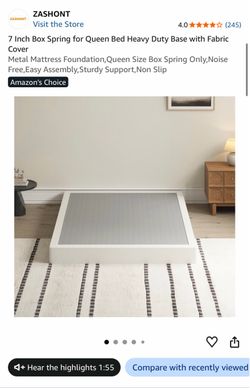 ZASHONT 7 Inch Queen Metal Box Spring Mattress Foundation