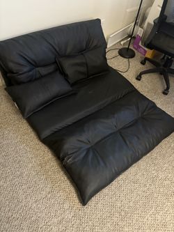 Foldable floor sofa black