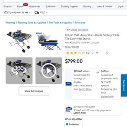 Kobalt Table  Wet Tile Saw 