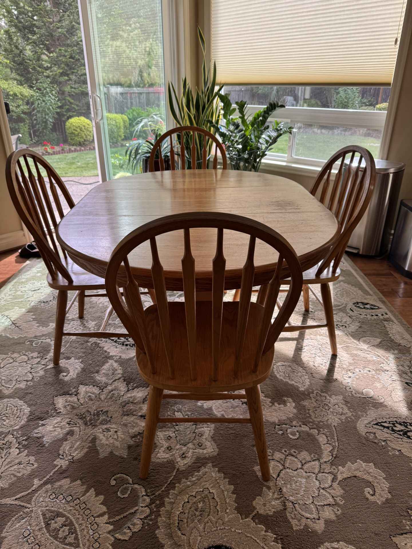 Solid Oak Table with 4 Chairs