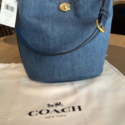 COACH Willow Soft Denim Bucket Bag/Handbag/Purse