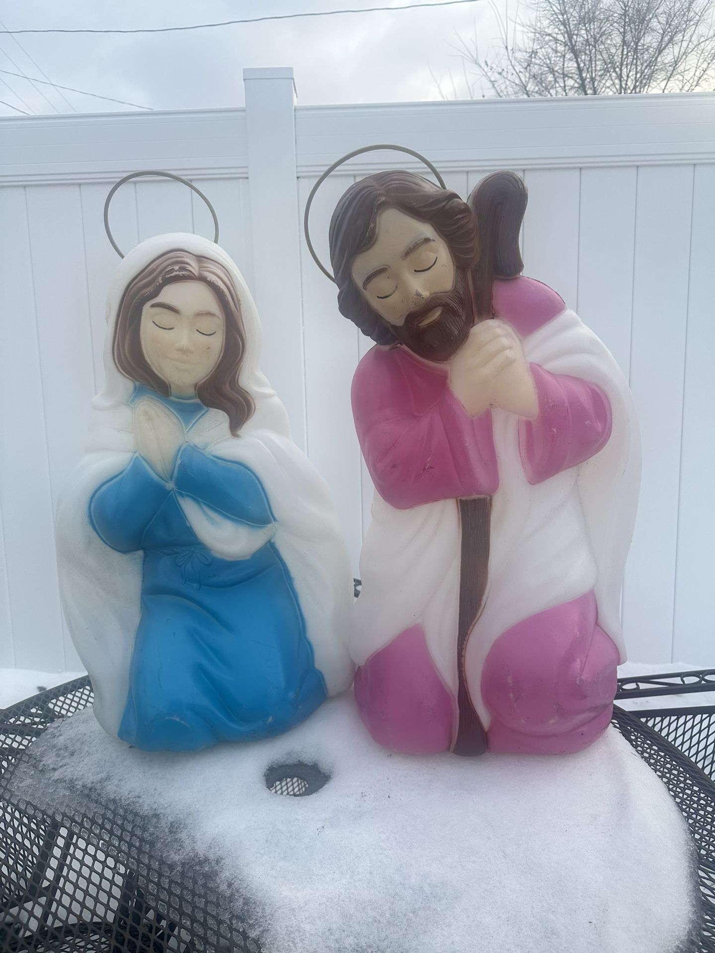 Vintage Empire Blow Molds Mary And Joseph.